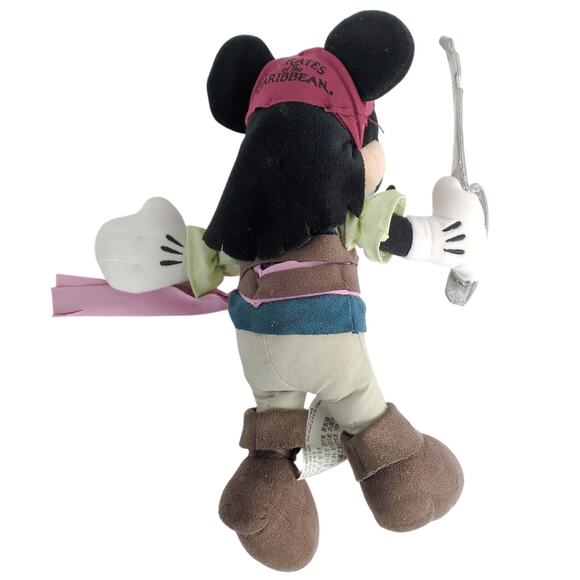 Disney Parks Pirates of the Caribbean Captain Jack Sparrow Mickey Mouse Plush - Picture 4 of 6